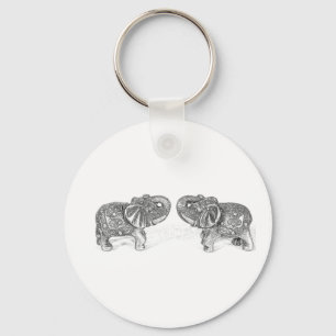 Llavero Elefante doble de Feng Shui - B&W