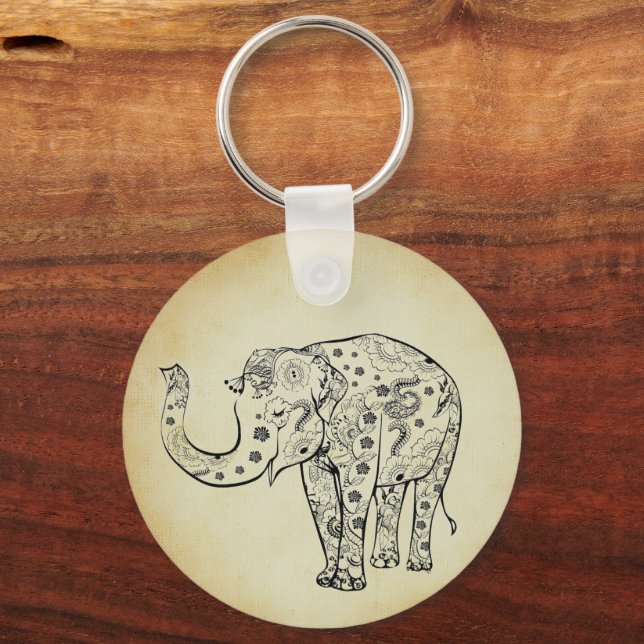 Llavero Elefante Estampado (Anverso)