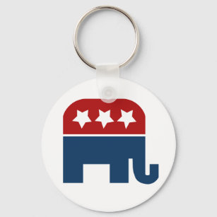 Llavero elefante GOP Diseño republicano con logotipo