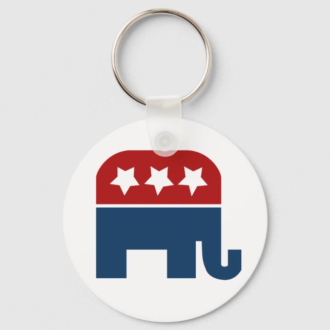 Llavero elefante GOP Diseño republicano con logotipo (Anverso)