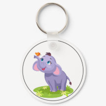 Elefante lindo con mariposa