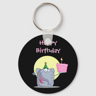 Llavero Elefante lindo con pastel de cumpleaños