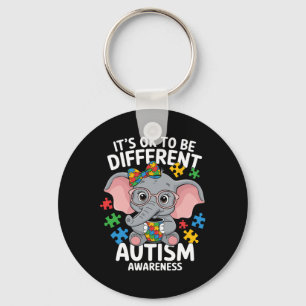 Llavero Elefante lindo Distinto Autismo Conciencia Rompeca