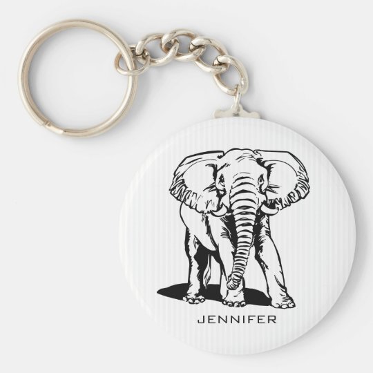 Llavero Elefante negro con monograma