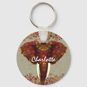 Llavero Elefante Ornate Colores Rústicos Elegantes