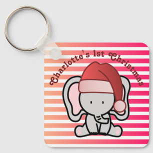 Llavero Elefante Personalizado Primera Navidad Niña