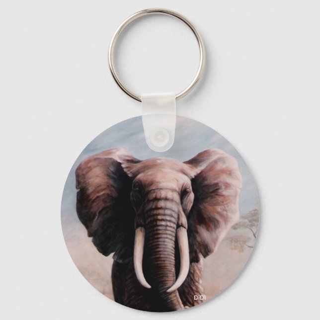 Llavero Elefante, pintura de DiDi (Anverso)