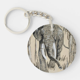 Llavero Elefante recorriendo el arte de la sabana madura