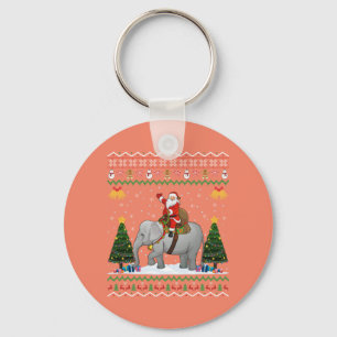 Llavero Elefante regalo de Navidad feo en elefante
