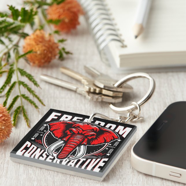 Llavero Elefante Rojo | Conservador de la libertad de fami (Frente Derecha)