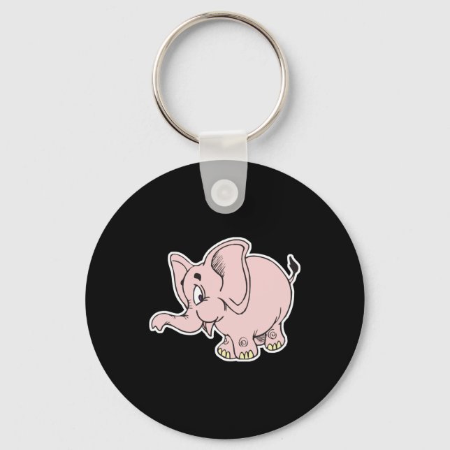 Llavero elefante rosa bebé lindo (Anverso)