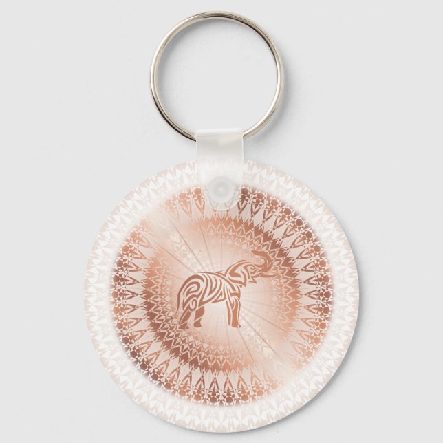 Llavero Elefante Rosa Gold Mandala (Anverso)