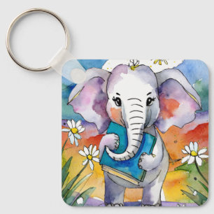 Llavero Elefante Sobrio con Oración Personalizada de AA