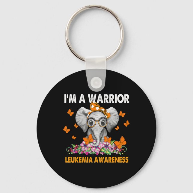 Llavero Elefante Soy una conciencia de leucemia guerrera (Anverso)