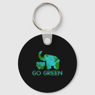 Llavero Elefante Verde Ir Naturaleza Clima Proteger Hora D