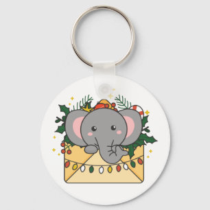 Llavero Elefantes Navidades Carta de Animales de Invierno