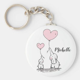Llavero elefantes personalizados cortos sosteniendo globos