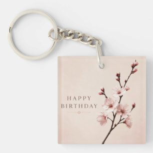Llavero Elegancia de Flor de Cerezo Cumpleaños