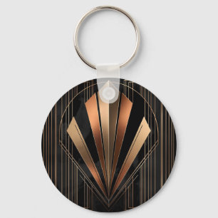 Llavero Elegancia geométrica metálica Art Deco