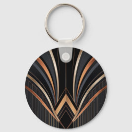 Llavero Elegancia geométrica metálica Art Deco