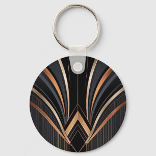 Llavero Elegancia geométrica metálica Art Deco
