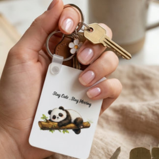 Llavero Elegant Aesthetic Panda Gift – Simple Minimal Cute