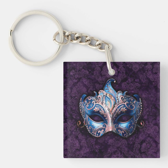 Llavero Elegant Blue Masquerade Mask (Frente)