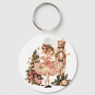 Llavero Elegant Christmas Ballerina & Nutcracker Keychain