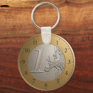 Llavero Elegant Euro Coin Golden Metallic European Map Art