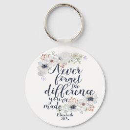 Llavero Elegant Floral Never Forget The Difference