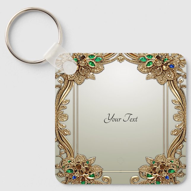 Llavero Elegant Gold Ornate Keychain (Anverso)
