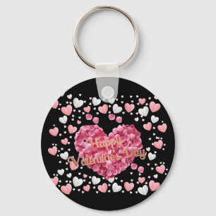 Llavero Elegant Pink Hearts Valentine's Day
