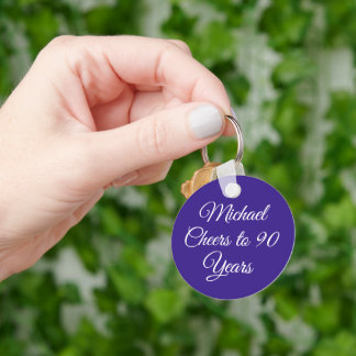 Llavero Elegant Purple 90th Birthday Keychain