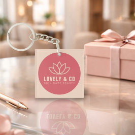 Llavero Elegant Rose & Ivory Salon Business Promotional 