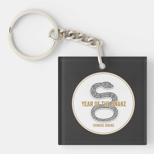 Llavero Elegant Snake - Luxury Chinese Zodiac Art & Mystic (Frente)