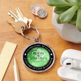 Llavero Elegante 38° aniversario de Boda Esmeralda