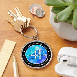 Llavero Elegante 41° Aniversario del Boda de Topaz Azul