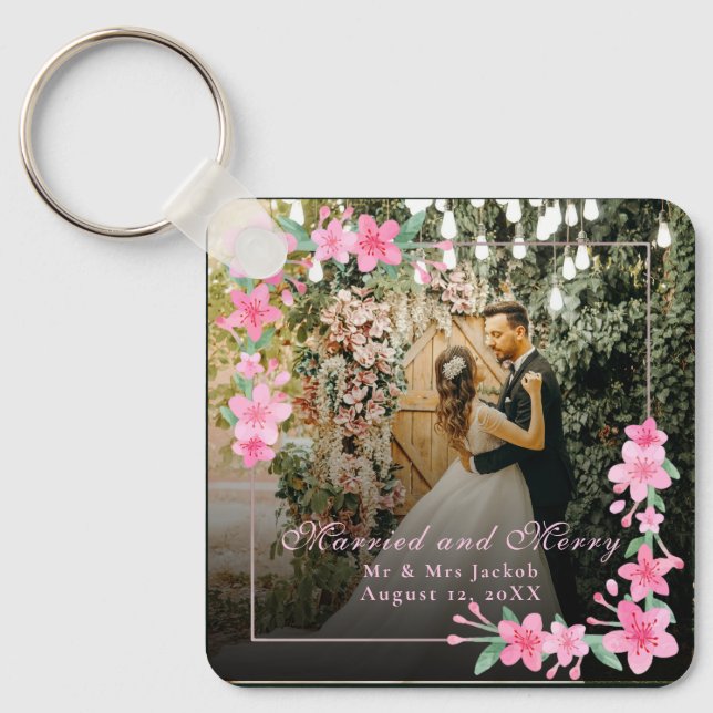 Llavero Elegante acuarela 1 Navidades de fotografía Rubor  (Anverso)