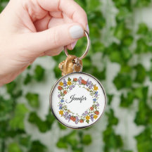 Elegante acuarela floral con nombre personalizado