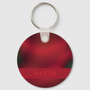 Llavero Elegante Anillo de teclas rojas y negras abstracta