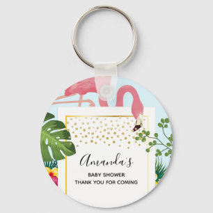 Llavero Elegante Baby Shower Flamingo Rosa