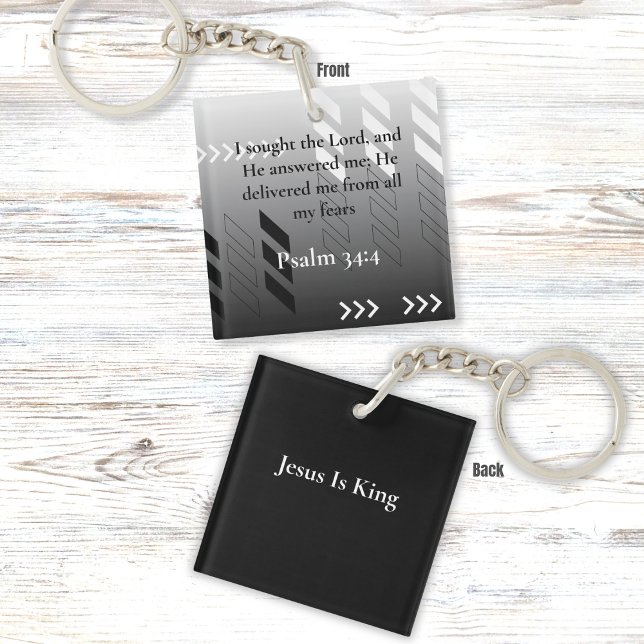 Llavero Elegante Bíblica Abstracta Negra y Gris Verse Arte (Subido por el creador)