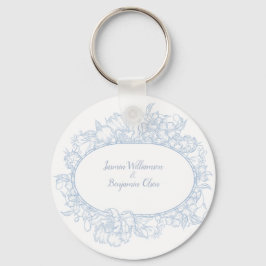 Llavero Elegante boda de casa abierta floral azul I