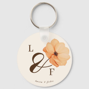 Llavero Elegante Boda de flores de otoño gracias