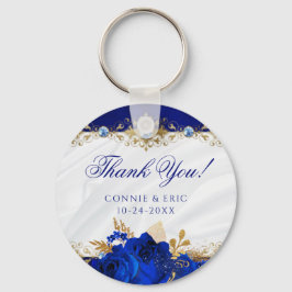 Llavero Elegante Boda floral Royal Blue Gracias A Usted