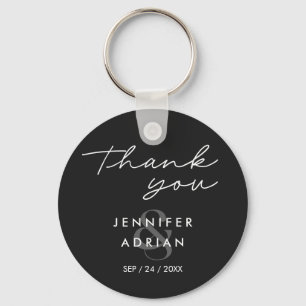 Llavero Elegante Boda minimalista espeluznante negro moder