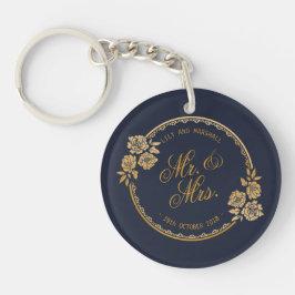 Llavero Elegante Boda personalizado de oro | Keychain