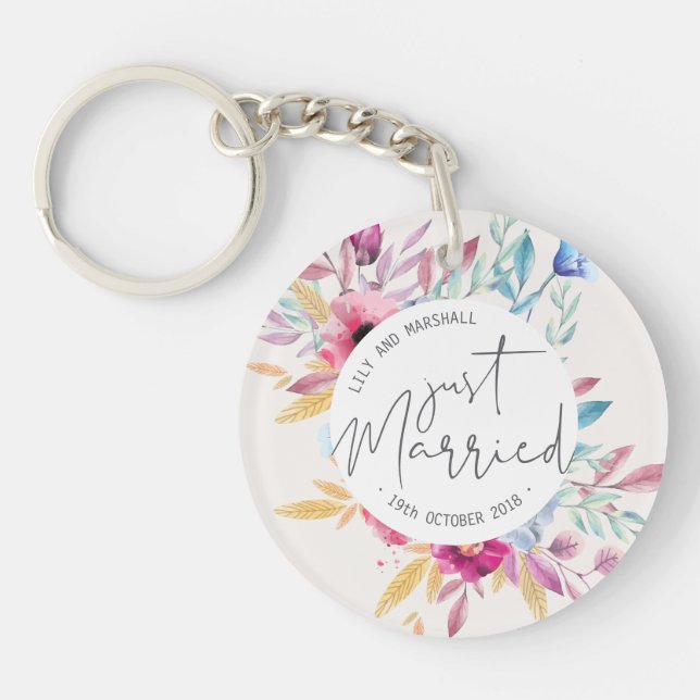 Llavero Elegante Boda recién casado | Keychain (Frente)