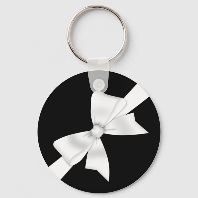 Llavero Elegante Bow Blanco (Anverso)