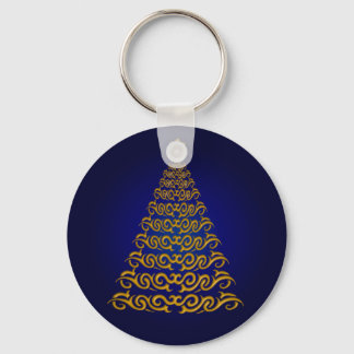 Llavero Elegante cadena de claves del árbol de Navidad azu